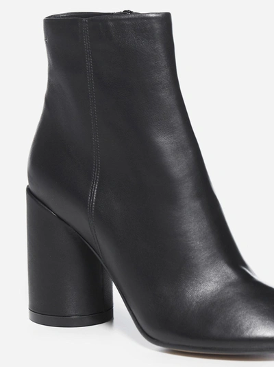 Shop Mm6 Maison Margiela 6 Heel Leather Ankle Boots