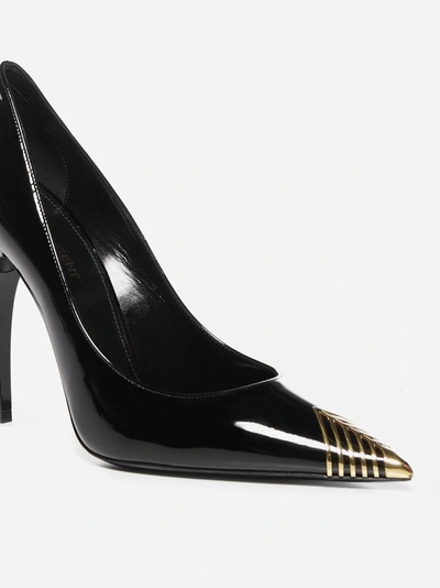 Shop Saint Laurent Newton Patent Leather Pumps In Black