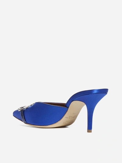 Shop Malone Souliers Missy 70 Satin Mules In Electric Blue