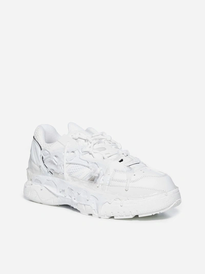 Shop Maison Margiela Fusion Leather, Nylon And Mesh Sneakers