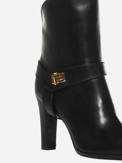 Shop Givenchy Eden Leather Ankle Boots In Black