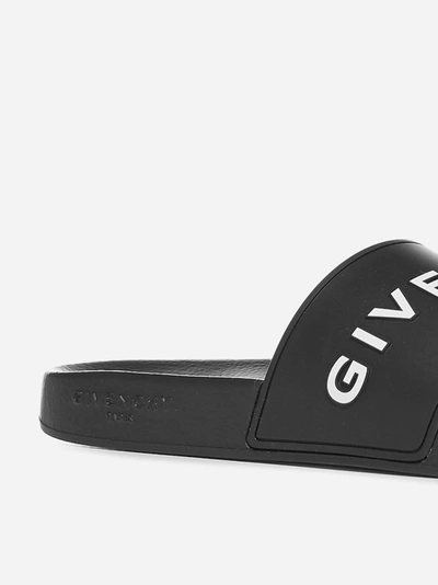 Shop Givenchy Logo Rubber Slides