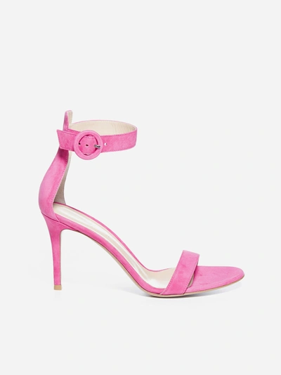 Shop Gianvito Rossi Portofino Suede Sandals