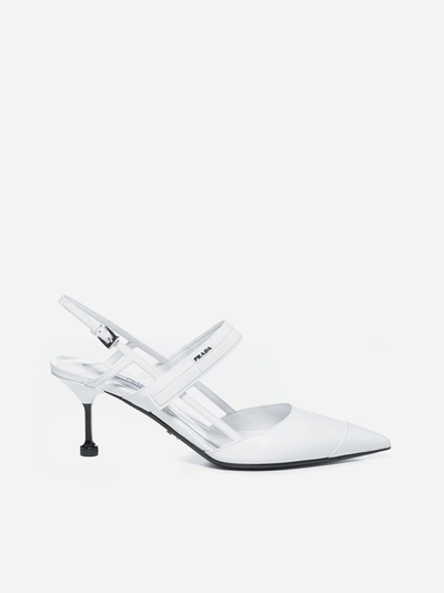 Shop Prada Slingback In Pelle