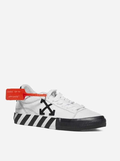 Shop Off-white Arrows Low Vulcanized Leather Sneakers