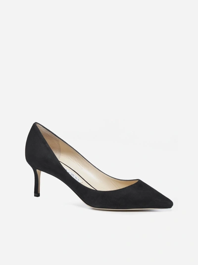 Shop Jimmy Choo Decollete' Romy 60 In Suede In Black