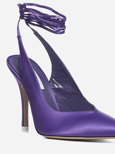 Shop Attico Venus 105 Satin Slingback Pumps