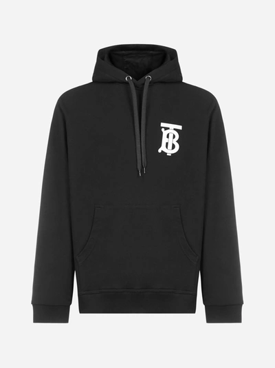 Shop Burberry Landon Logo Cotton Hoodie