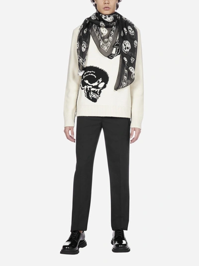 Shop Alexander Mcqueen Skull-intarsia Lambswool Sweater