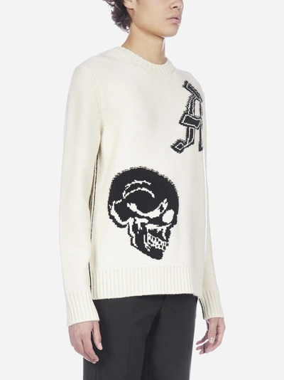 Shop Alexander Mcqueen Skull-intarsia Lambswool Sweater