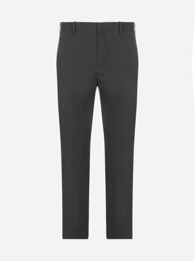 Shop Neil Barrett Cotton And Viscose Blend Cropped Trousers