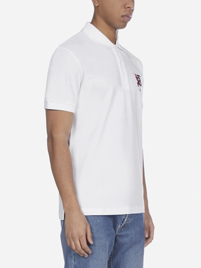 Shop Burberry Logo Cotton Polo Shirt