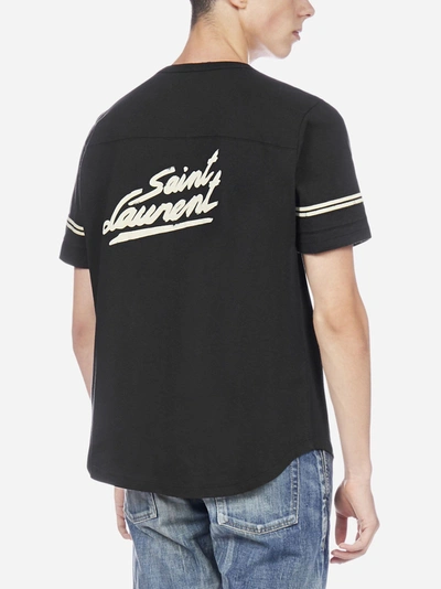 Shop Saint Laurent Back Logo Cotton T-shirt