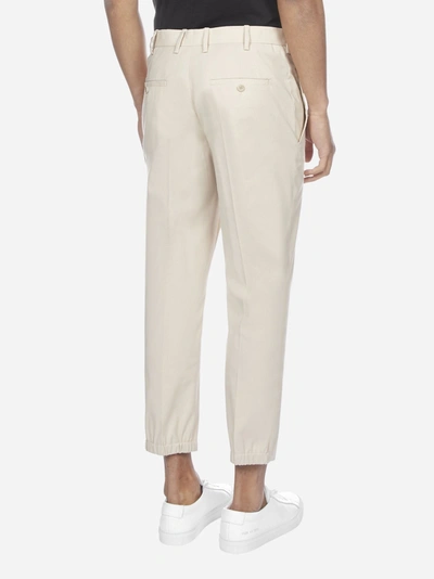 Shop Neil Barrett Cotton And Viscose Cropped Pants