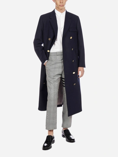 Shop Thom Browne 4-bar Prince Of Wales Wool Trousers