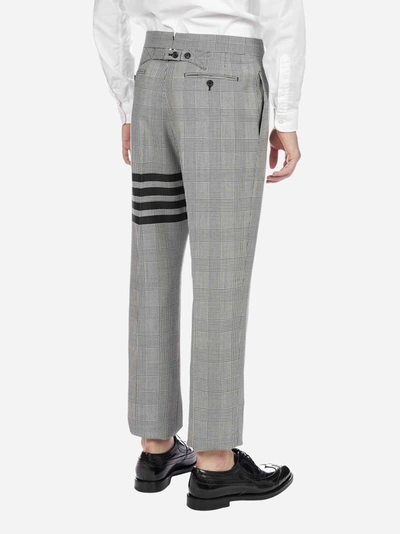 Shop Thom Browne 4-bar Prince Of Wales Wool Trousers