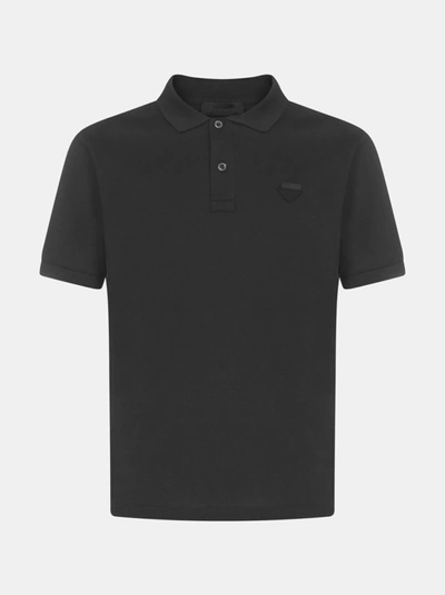 Shop Prada Logo-patch Cotton Polo Shirt