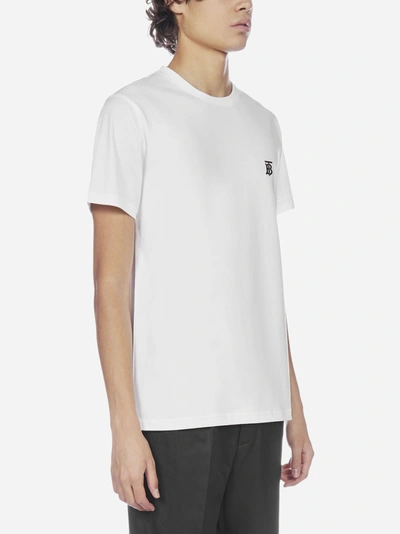 Shop Burberry Monogram Cotton T-shirt In White