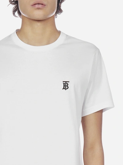 Shop Burberry Monogram Cotton T-shirt In White