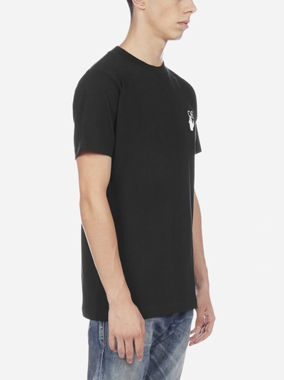 Shop Off-white Cut Here Cotton T-shirt In Black - White
