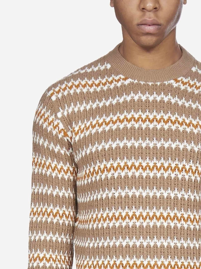 Shop Prada Wool And Cashmere Jacquard Sweater