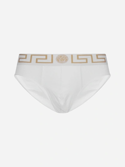 Shop Versace 2 Pack - Medusa And Greca Cotton Slip