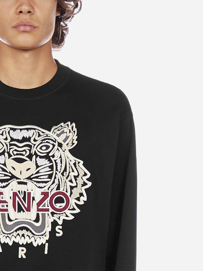 Shop Kenzo Felpa In Cotone Con Tigre-logo