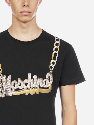 Shop Moschino T-shirt In Cotone Con Stampa-logo