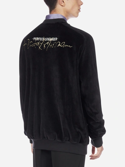 Shop Haider Ackermann Perfect Stranger Logo Velvet Sweatshirt In Black