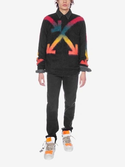 Shop Off-white Fuzzy Arrows Blend-mohair Sweater