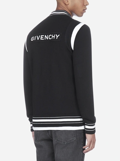 Shop Givenchy Logo Wool Bomber Jacket