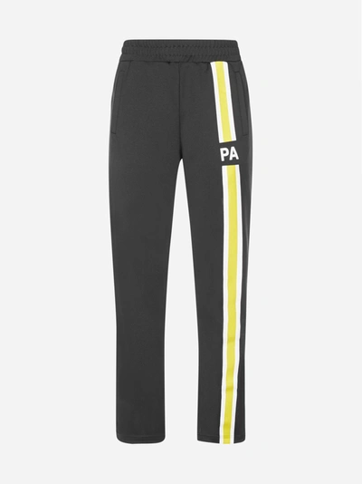 Shop Palm Angels Monogram Track Pants In Black - Yellow