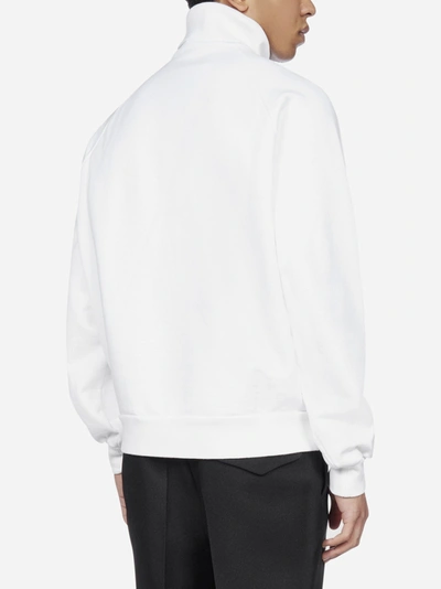 Shop Prada Logo-patch Turtle-neck Cotton Sweatshirt