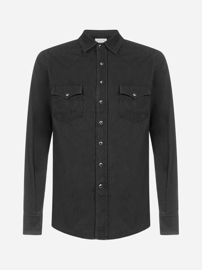 Shop Saint Laurent Wester-style Cotton Shirt