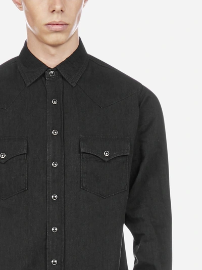 Shop Saint Laurent Wester-style Cotton Shirt