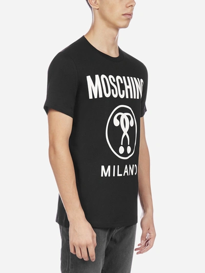 Shop Moschino Double Question Logo Cotton T-shirt
