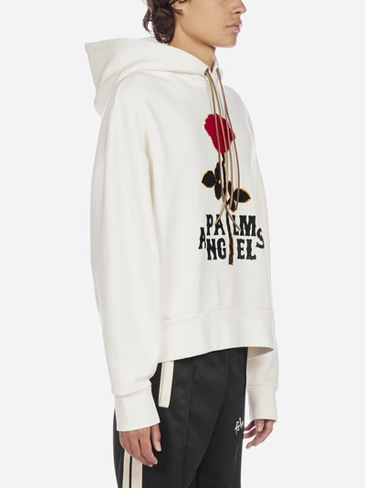 Shop Palm Angels Rose Logo Cotton Hoodie