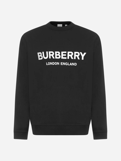 Shop Burberry Lanslow Logo Cotton Sweatshirt