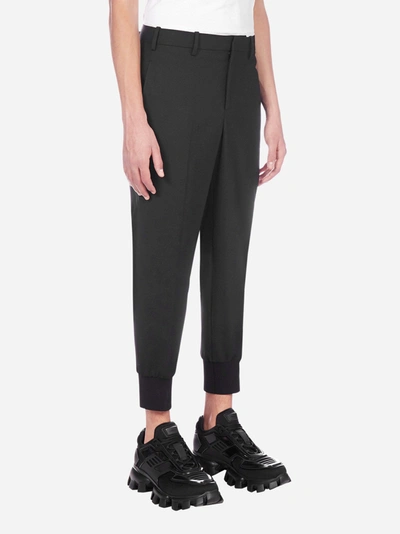 Shop Neil Barrett Stretch Wool-blend Trousers