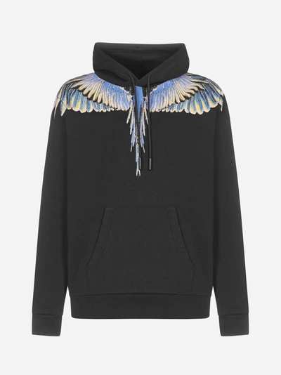 Shop Marcelo Burlon County Of Milan Felpa Wings In Cotone Con Cappuccio