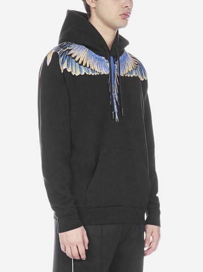 Shop Marcelo Burlon County Of Milan Felpa Wings In Cotone Con Cappuccio