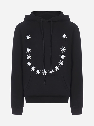Shop 424 Stars Embroidery Cotton Hoodie