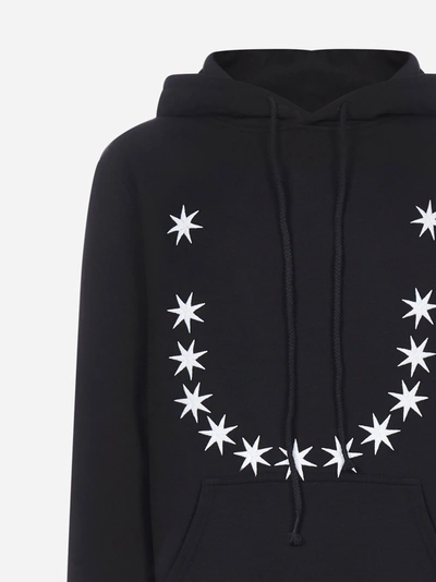 Shop 424 Stars Embroidery Cotton Hoodie