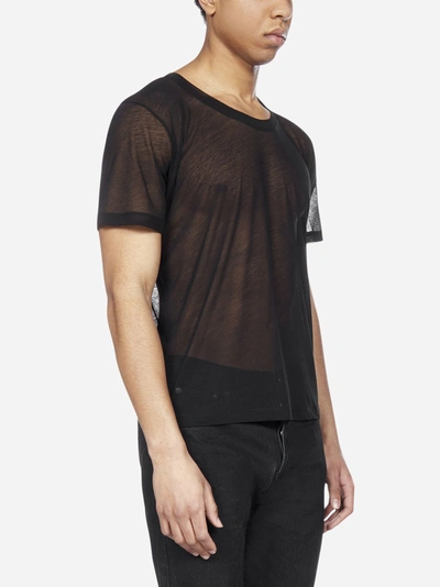 Shop Saint Laurent Semi-sheer Cotton T-shirt