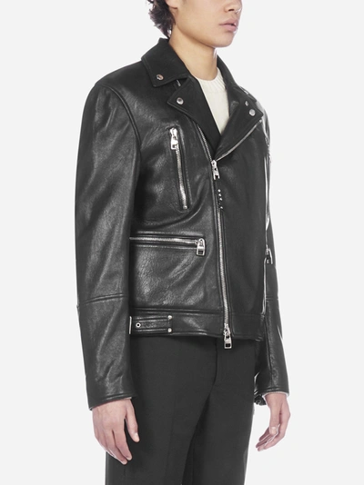 Shop Alexander Mcqueen Leather Biker-style Jacket