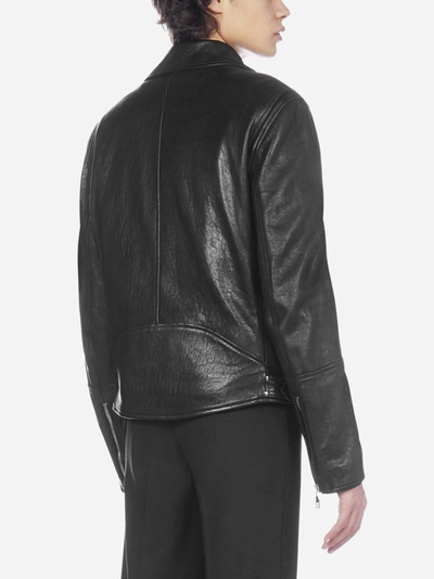 Shop Alexander Mcqueen Leather Biker-style Jacket
