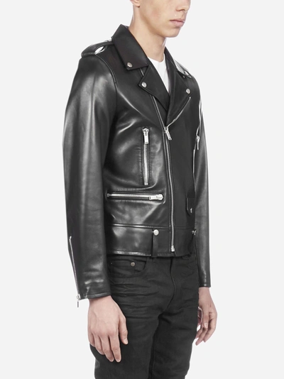 Shop Saint Laurent Leather Biker Style Jacket