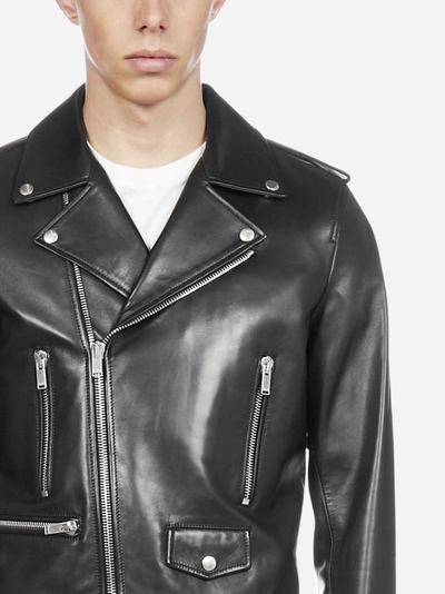 Shop Saint Laurent Leather Biker Style Jacket