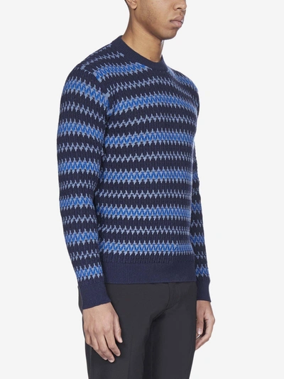 Shop Prada Wool And Cashmere Jacquard Sweater