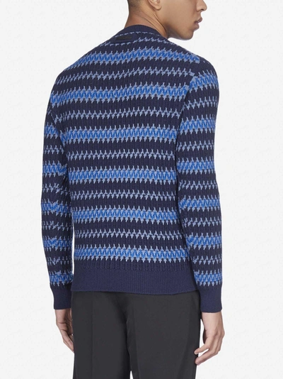 Shop Prada Wool And Cashmere Jacquard Sweater